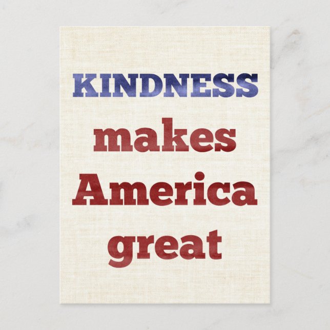 Kindness gör Amerika Underbart Vykort (Framsida)