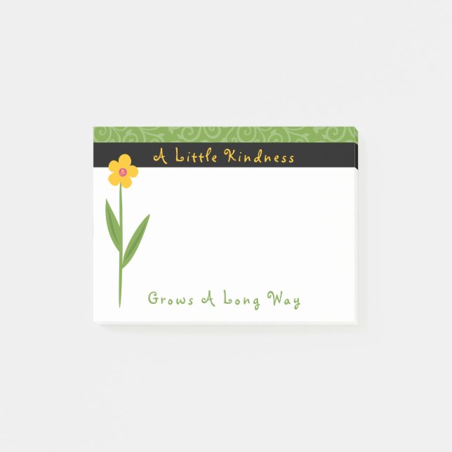 Kindness Grows Flowers Inspirational 4 X 3 Post-it Block (Framsida)