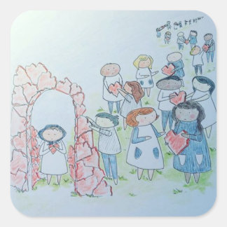 Kindness-handlingar Fyrkantigt Klistermärke