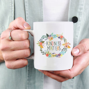 Kindness har färgstark Blommigt för inkluderande l Kaffemugg