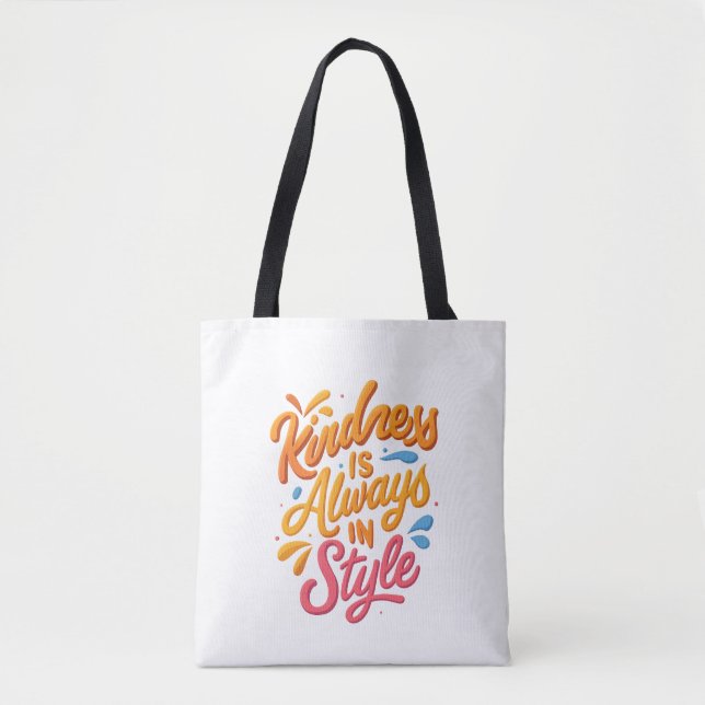 Kindness i Stil-Elegant Tote med positiva vibes Tygkasse (Framsida)