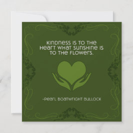 Kindness inspirational Note Card i Grönt Spara Datumet