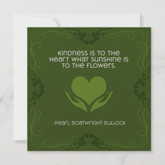 Kindness inspirational Note Card i Grönt Spara Datumet