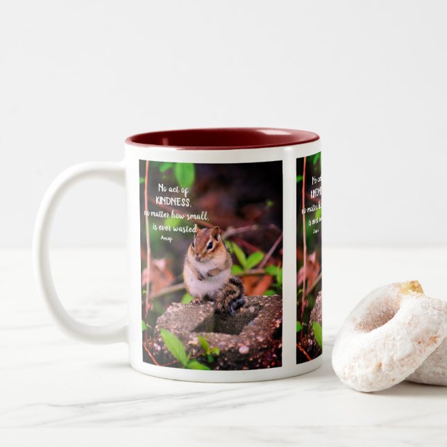 Kindness inspirationcitationskvot Chipmunk Två-Tonad Mugg (Med munk)