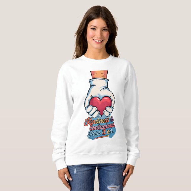 "Kindness is Contagious - Spread Kärlek" T Shirt (Hel framsida)