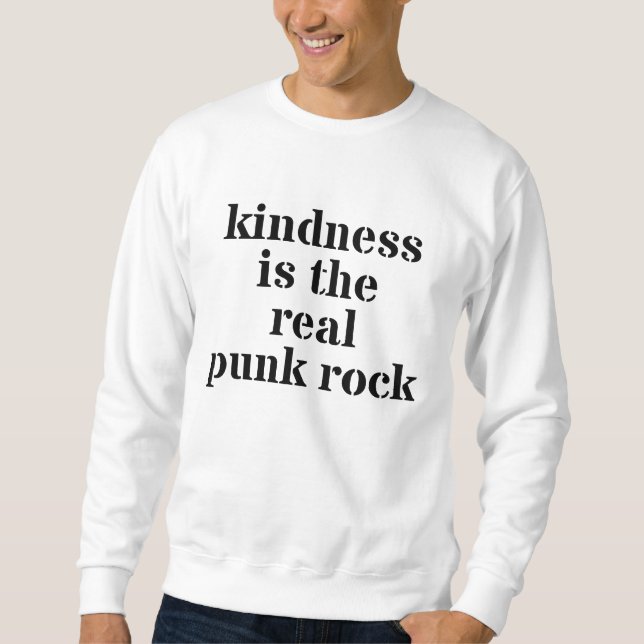 Kindness Is The Real Punk Rock Lång Ärmad Tröja (Framsida)