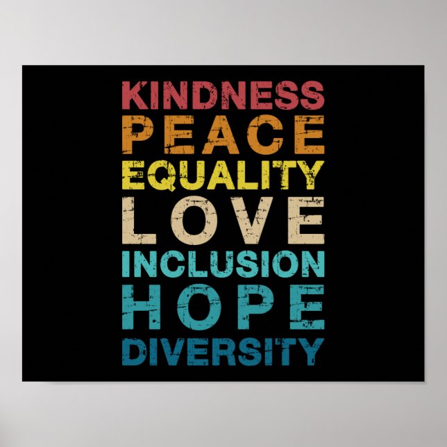 Kindness kärlek diversity vintage LGBT pride Poster (Framsidan)