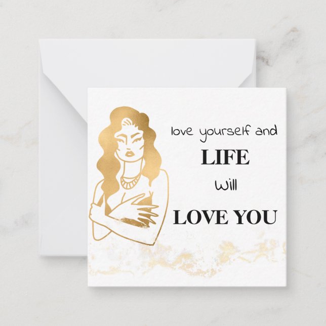 *~ Kindness KÄRLEK SELF Forward AP62 Note Card Anteckningskort (Framsida)