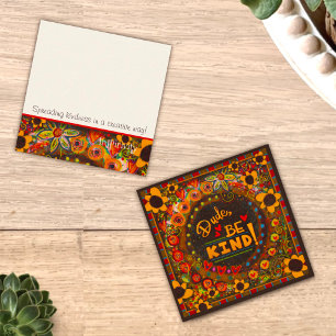 Kindness-kort för roligt-knapp fyrkantigt visitkort