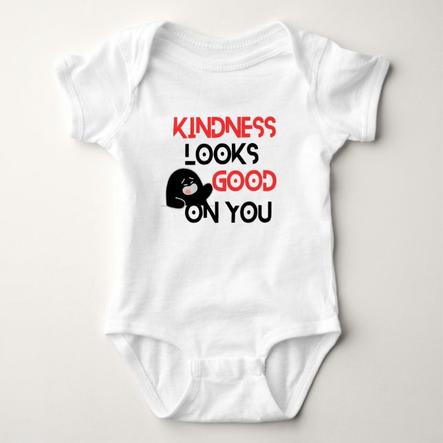Kindness Looks Good On You Baby Bodysuit T Shirt (Framsida)