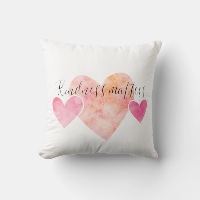Kindness matchar Rosa Watercolor Hearares Kudde (Framsida)