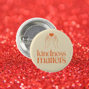 Kindness Matters Button - Händer & Heart Empathy Knapp