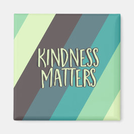 Kindness Matters, Enkel Modern Rand Grönt Blue Magnet