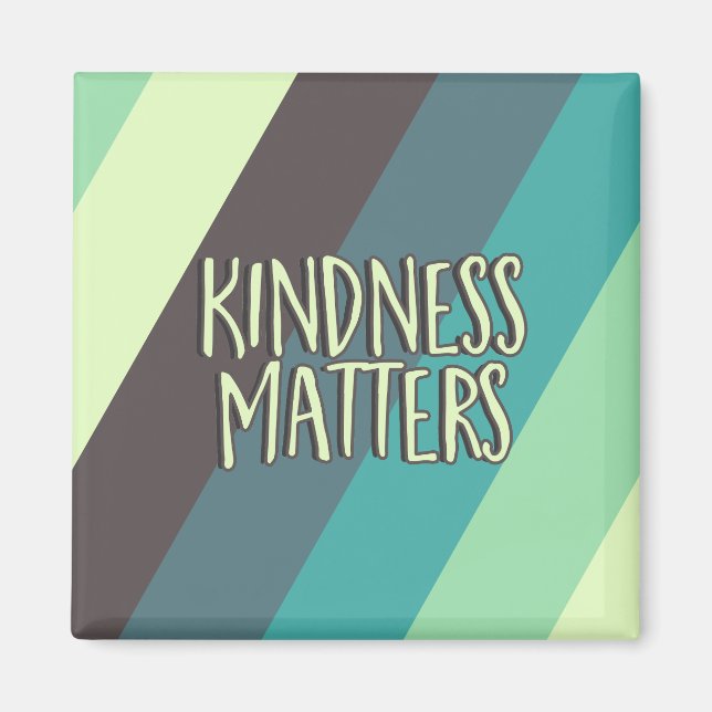 Kindness Matters, Enkel Modern Rand Grönt Blue Magnet (Framsidan)