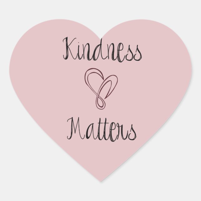 Kindness Matters Heart Hjärtformat Klistermärke (Framsida)