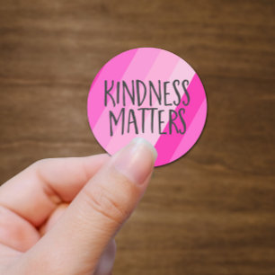 Kindness Matters, Modern Feminine Girly Rosa Runt Klistermärke