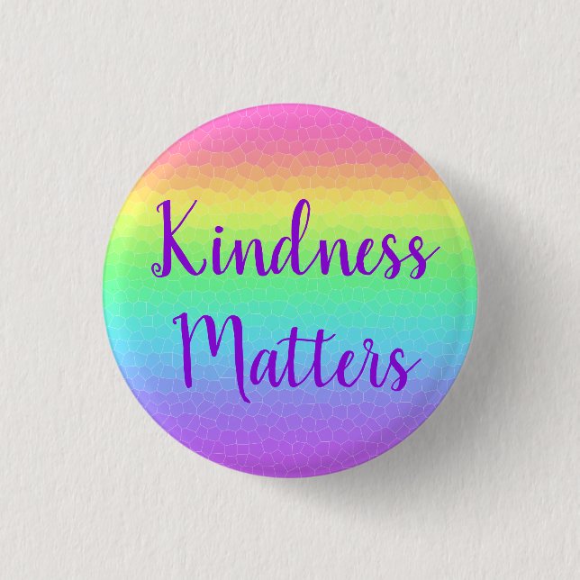 Kindness Matters Rainbow Button Knapp (Framsida)
