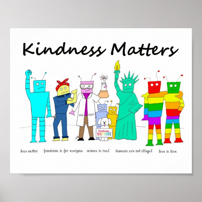 Kindness Matters Robots Poster (Framsidan)