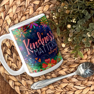 Kindness Matters Roligt Blommigt Inspirief Coffee Kaffemugg