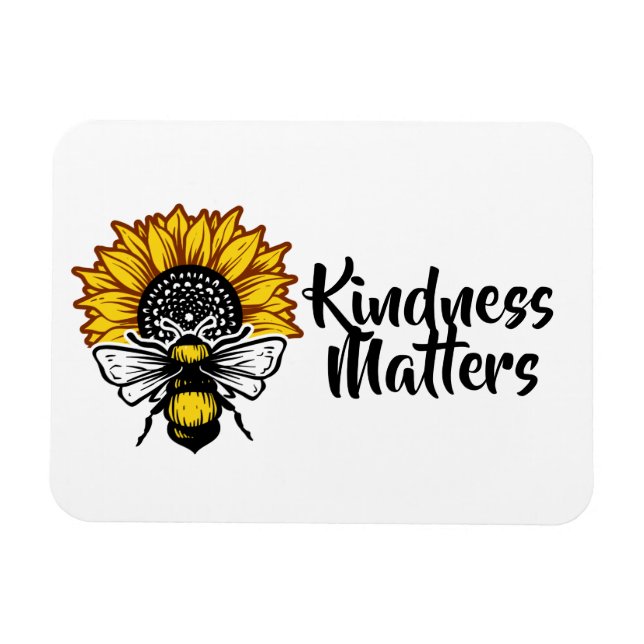 Kindness Matters Solros Bee Magnet (Horisontell)