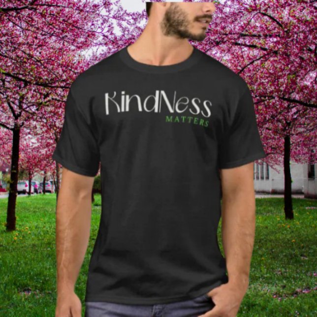 Kindness Matters T-Shirt - Vit och Grönt (Skapare uppladdad)