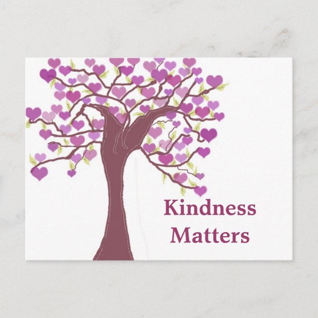 Kindness Matters Träd i Hearts Vykort (Framsida)