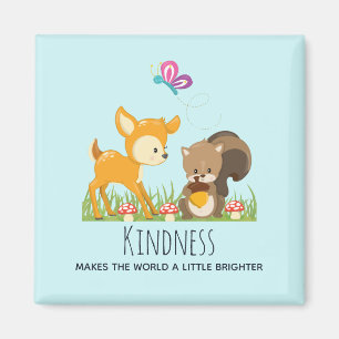 Kindness med Cute Woodland Creates Magnet