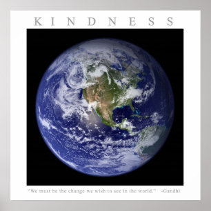 KINDNESS - Motivational Print w. Gandhi quote Poster