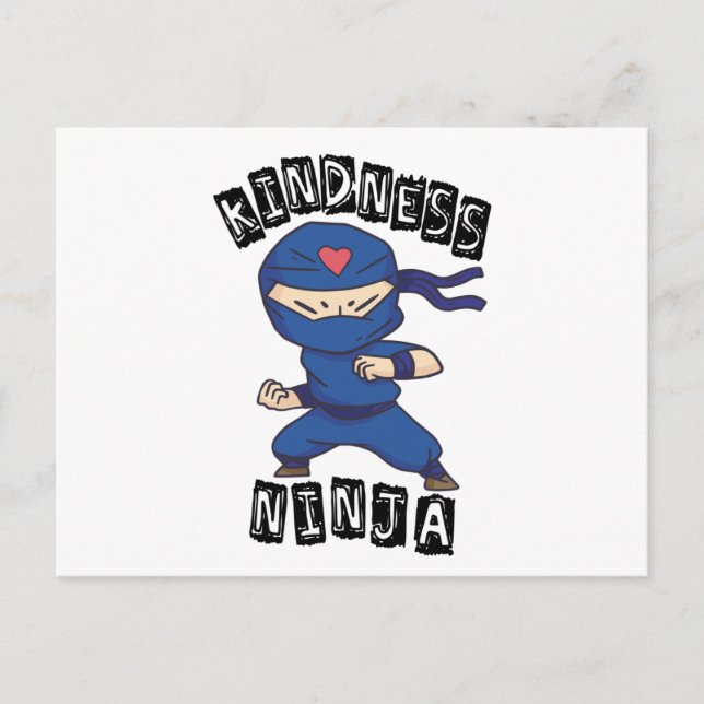 Kindness Ninja, kamp mot mobbning Vykort (Framsida)