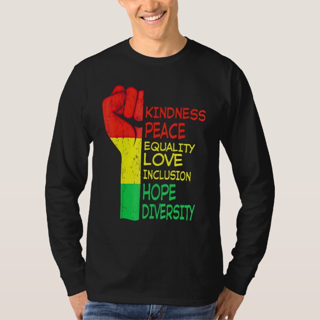 Kindness Peace Equality Human Högers Inclusion Div T Shirt (Framsida)