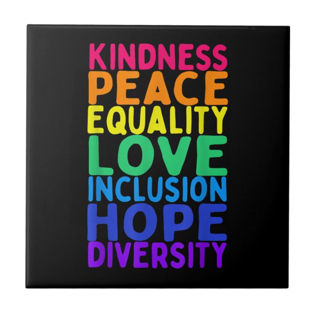 Kindness Peace Equality Inclusion Diversity Human Kakelplatta (Framsidan)