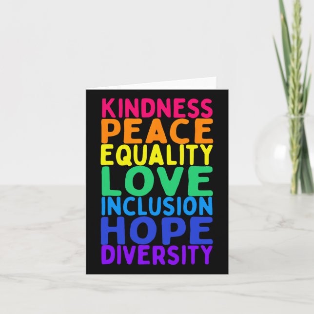Kindness Peace Equality Inclusion Diversity Human Kort (Framsida)