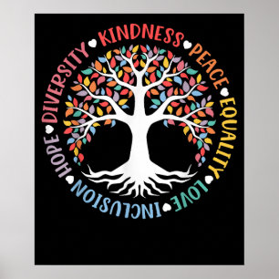 Kindness Peace Equality - jämlikhet i Kärlek - mån Poster