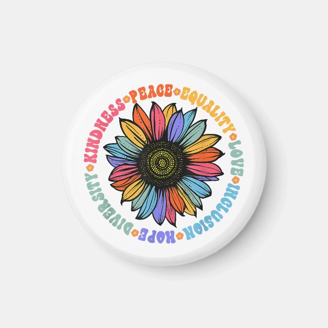 Kindness Peace Equality Kärlek Hope Diversity Huma Magnet (Framsidan)