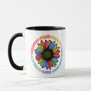 Kindness Peace Equality Kärlek Hope Diversity Huma Mugg