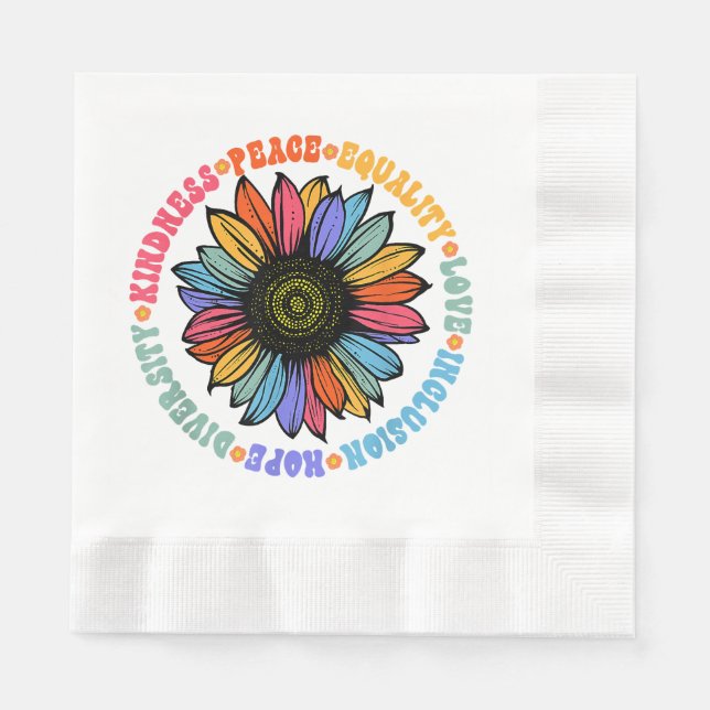 Kindness Peace Equality Kärlek Hope Diversity Huma Pappersservett (Framsidan)