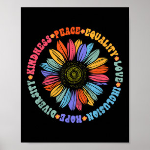 Kindness Peace Equality Kärlek Hope Diversity Huma Poster
