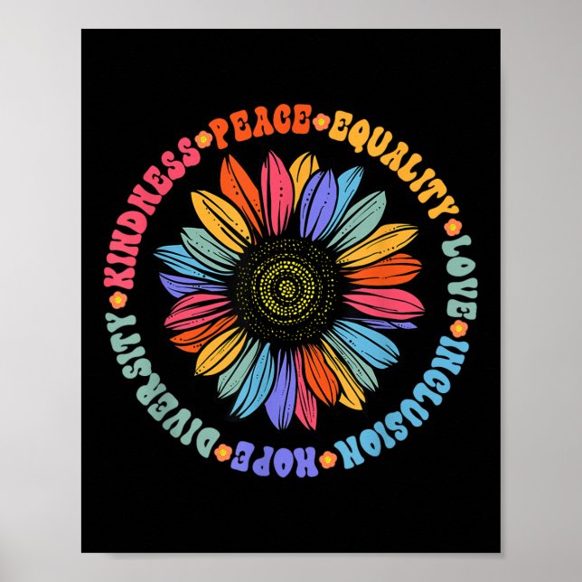 Kindness Peace Equality Kärlek Hope Diversity Huma Poster (Framsidan)