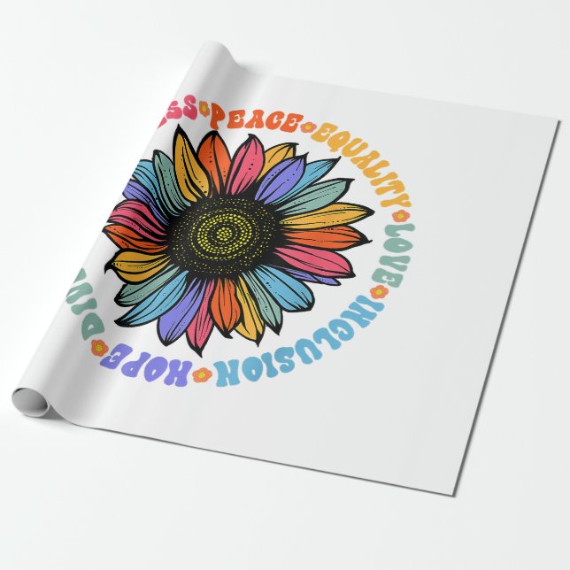 Kindness Peace Equality Kärlek Hope Diversity Huma Presentpapper (Utrullad)