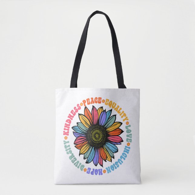 Kindness Peace Equality Kärlek Hope Diversity Huma Tygkasse (Framsida)