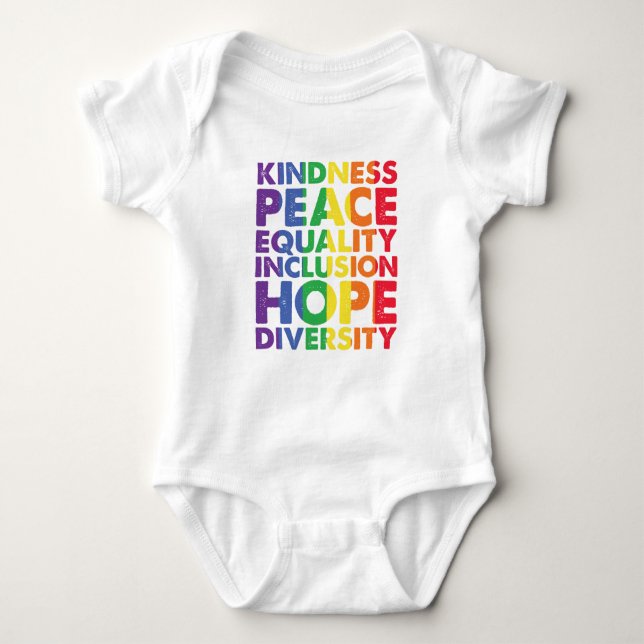 Kindness Peace Equality Kärlek Inclusion Hope HGBT T Shirt (Framsida)