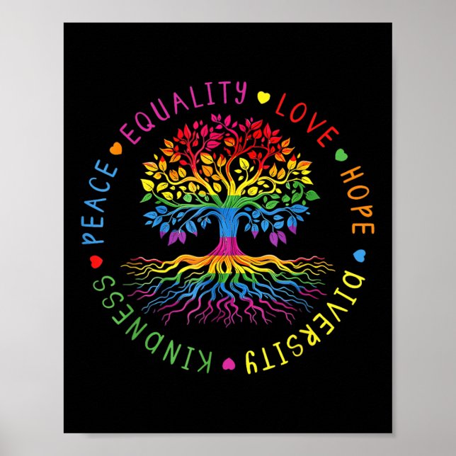 Kindness Peace Equality Love Hope Diversity Human  Poster (Framsidan)