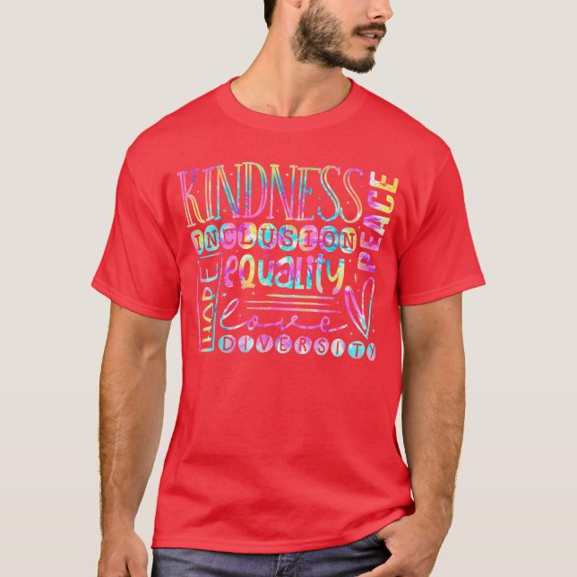 Kindness Peace Equality Love Hope Diversity Human  T Shirt (Framsida)