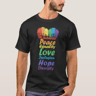 Kindness Peace Hope Kärlek Cute Diversity Rainbow  T Shirt