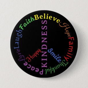 Kindness Peace Symbol-knapp i ord Knapp