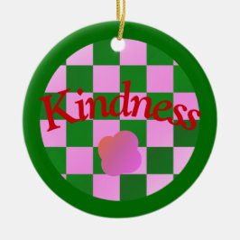 Kindness Quote in Classic Grönt Typography Julgransprydnad Keramik