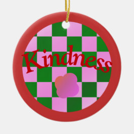 Kindness Quote in Classic Red Typography Julgransprydnad Keramik