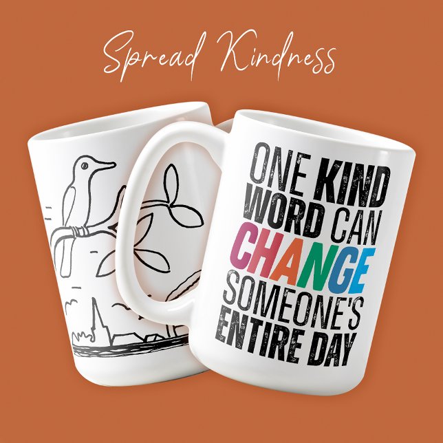 Kindness Quote Modern Trendig Inspirational Coffee Kaffemugg (Kindness Quote Inspiration Coffee Mug Motivational Uplifting Gifts Birthday Holiday Sustainable Gift)