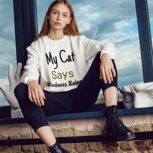 Kindness Regler Cat Quote Modern Cute Feminist Rol T Shirt (Skapare uppladdad)