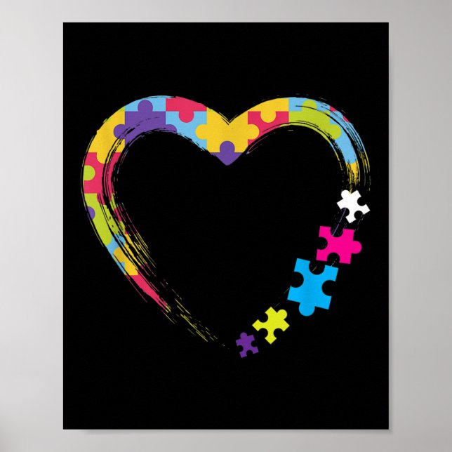 Kindness Ribbon Heart Autism Awareness Poster (Framsidan)